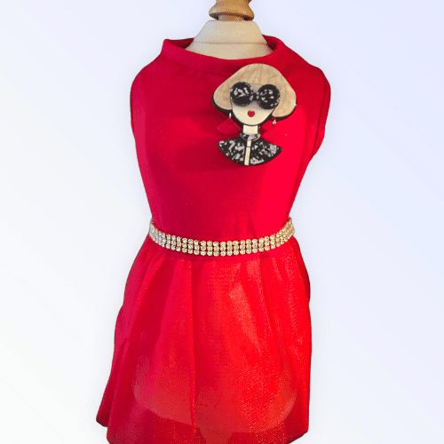 Ms. Fashion Red Party Dog Dress